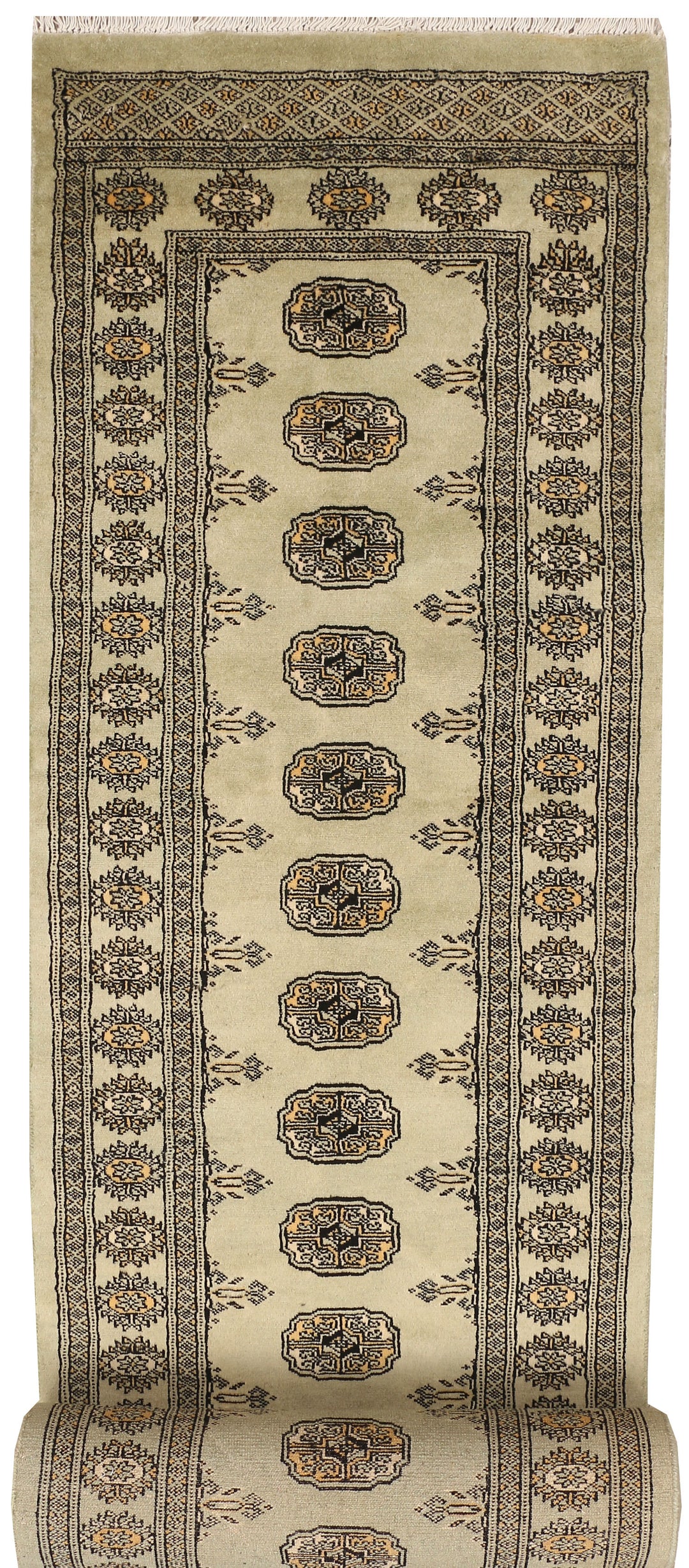 Dark Khaki Bokhara 2' 6 x 18' 8 - No. 48120 - ALRUG Rug Store