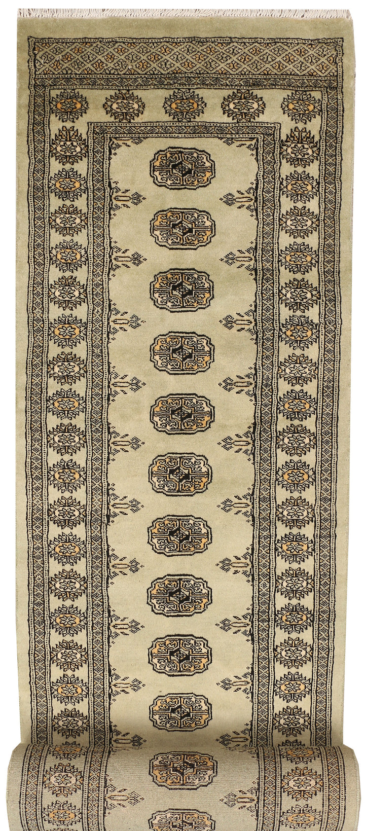Dark Khaki Bokhara 2' 6 x 18' 8 - No. 48120 - ALRUG Rug Store