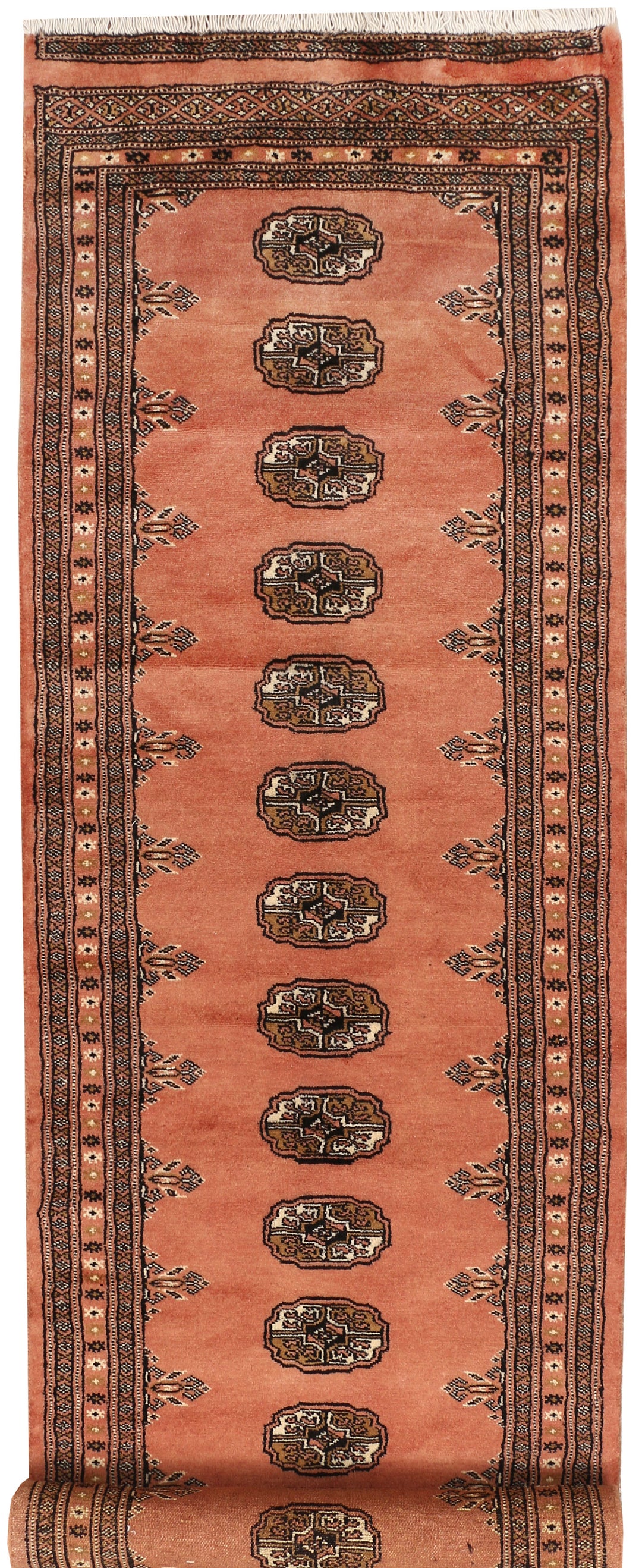Dark Salmon Bokhara 2' 4 x 9' 6 - No. 48146 - ALRUG Rug Store