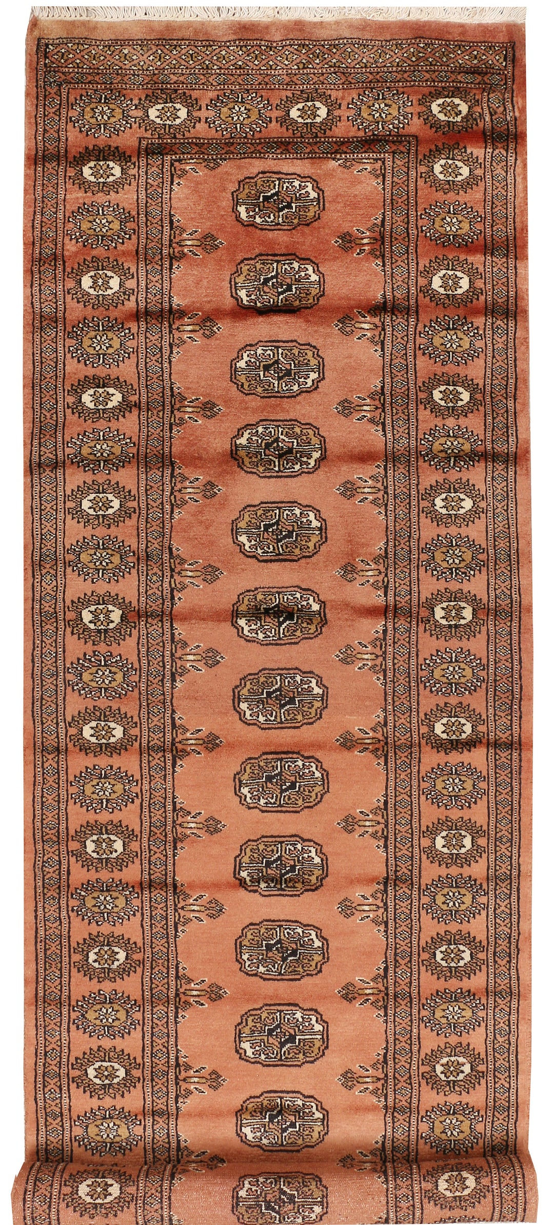 Dark Salmon Bokhara 2' 7 x 9' 8 - No. 48192 - ALRUG Rug Store