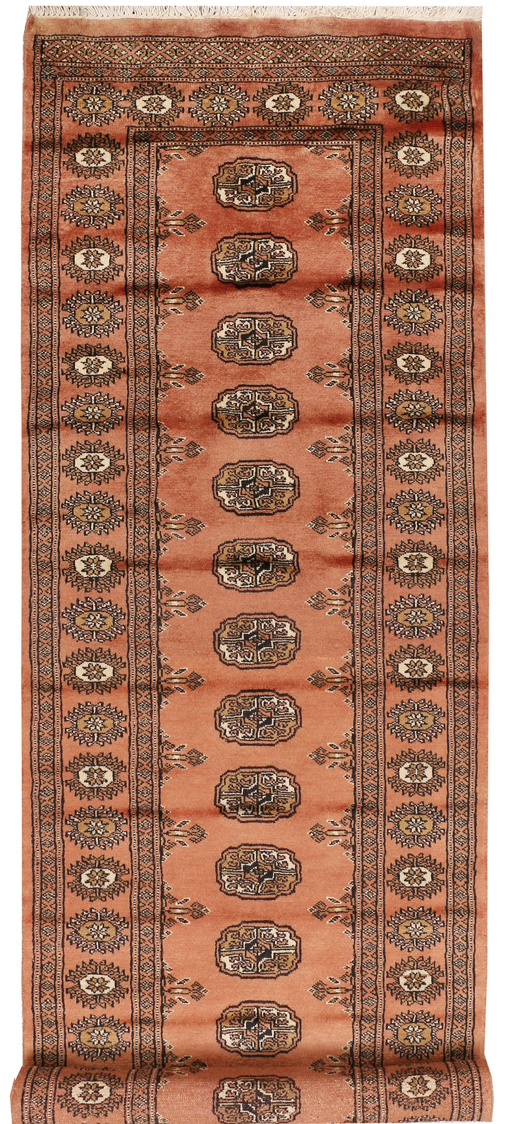 Dark Salmon Bokhara 2' 7 x 9' 8 - No. 48192 - ALRUG Rug Store