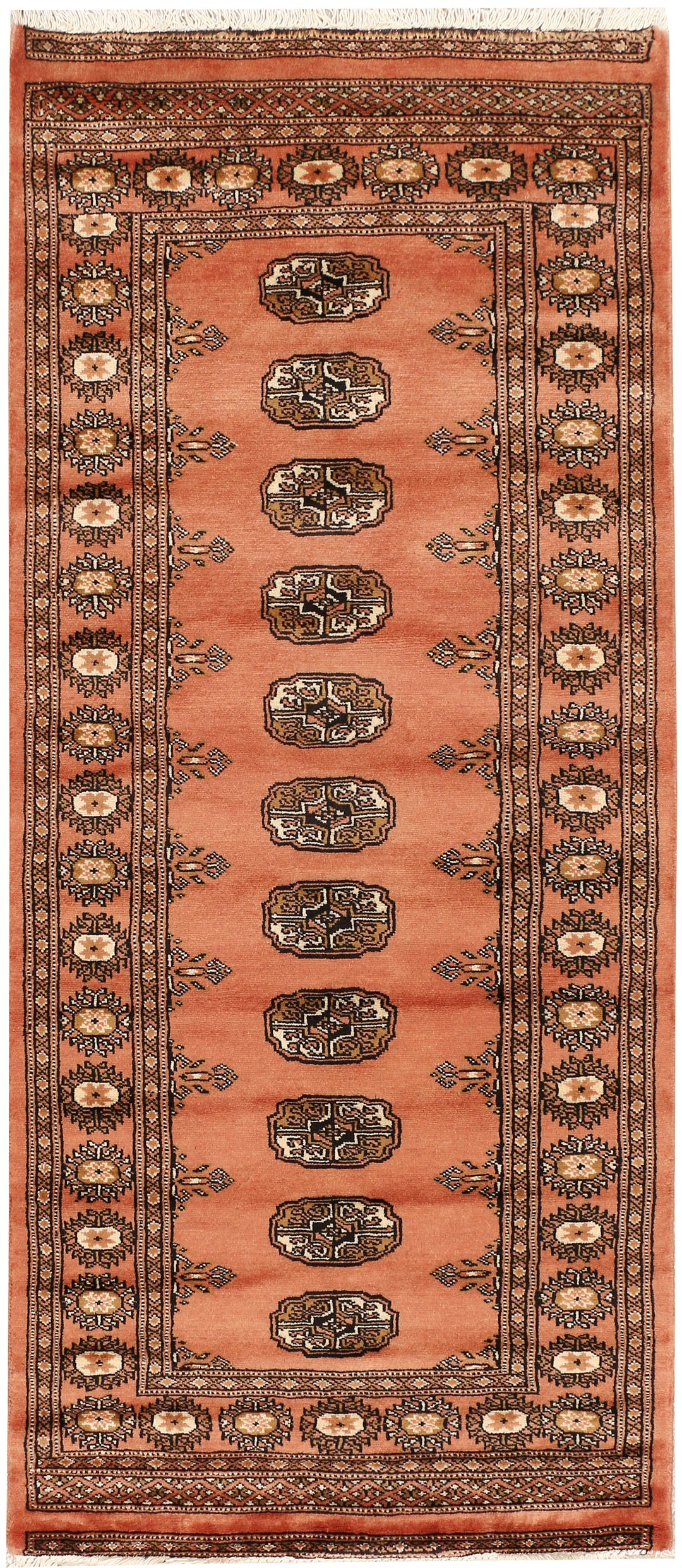 Dark Salmon Bokhara 2' 7 x 9' 3 - No. 48206 - ALRUG Rug Store