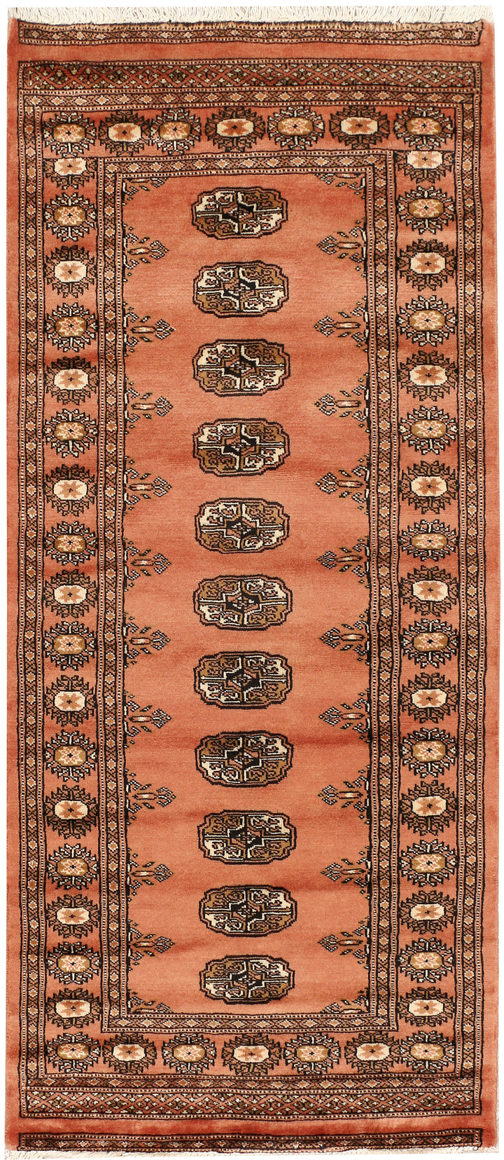 Dark Salmon Bokhara 2' 7 x 9' 3 - No. 48206 - ALRUG Rug Store
