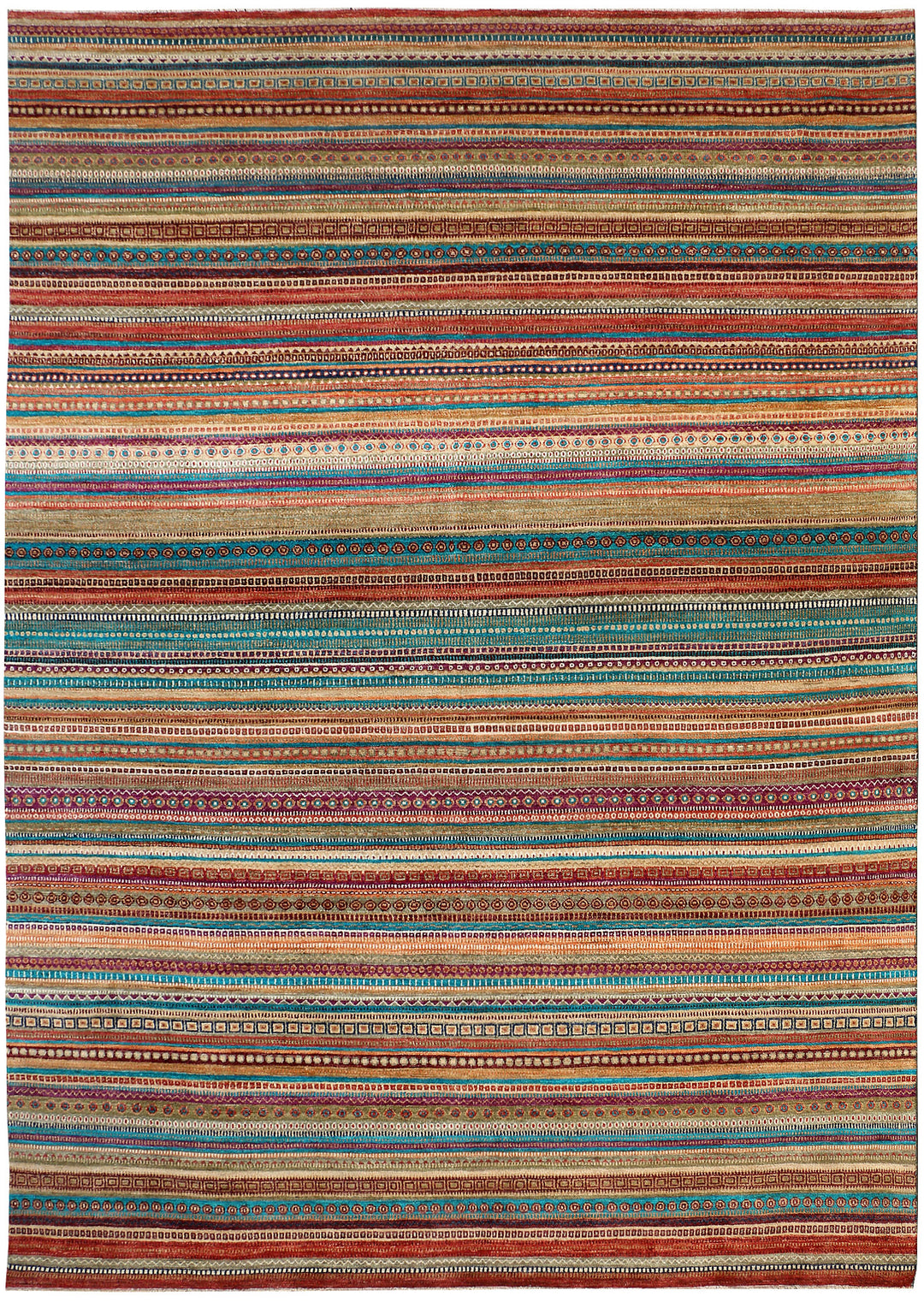 Afghan Gabbeh Rug 10' x 13'11" Hand-Knotted