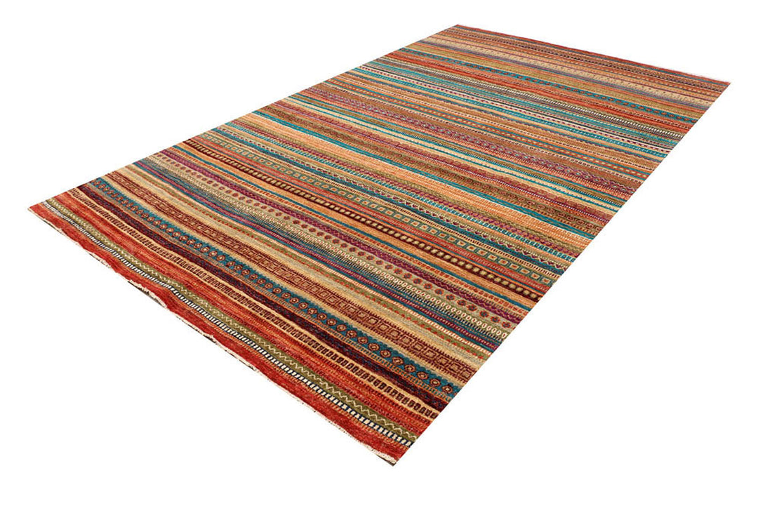 Multi Colored Gabbeh 6'  6" x 10'  8" - No. QA63962