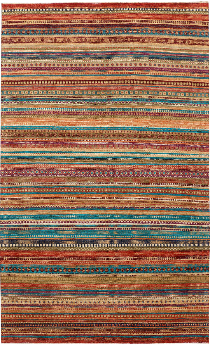 Multi Colored Gabbeh 6'  6" x 10'  8" - No. QA63962