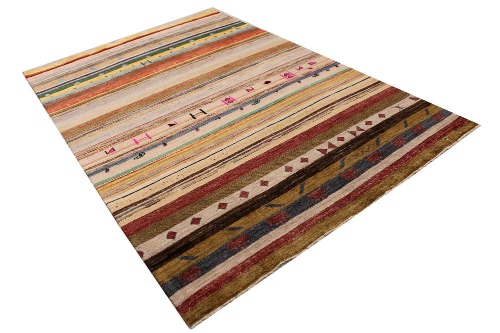 Multi Colored Gabbeh 6' 3 x 9' 2 - No. 48296 - ALRUG Rug Store