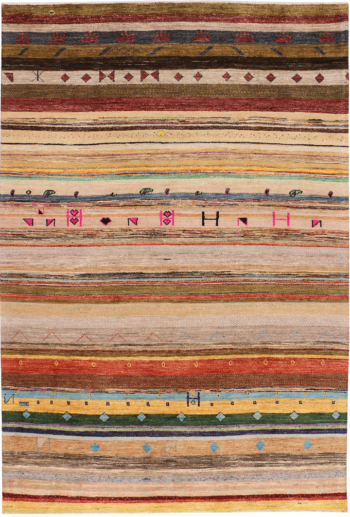 Multi Colored Gabbeh 6' 3 x 9' 2 - No. 48296 - ALRUG Rug Store