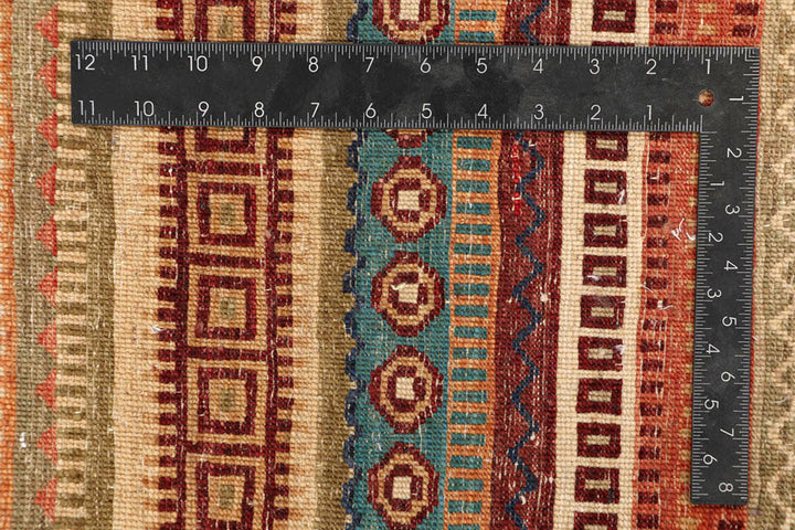 Multi Colored Gabbeh 6'  8" x 9'  6" - No. QA87024