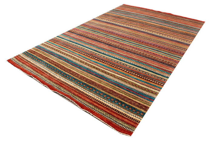 Multi Colored Gabbeh 6'  7" x 10'  4" - No. QA59733