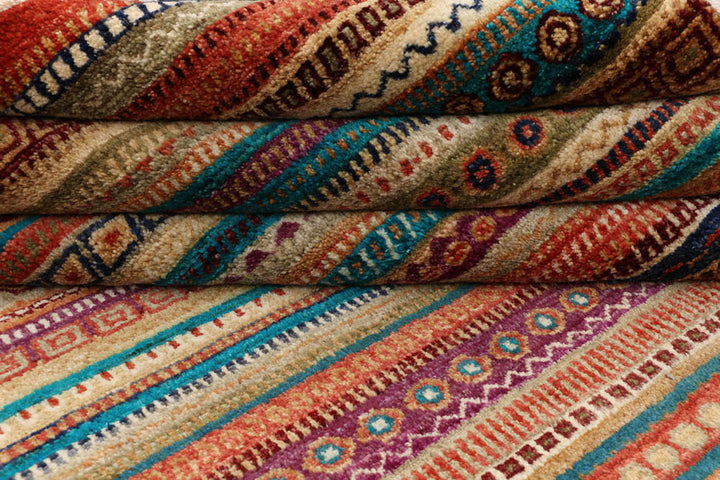 Multi Colored Gabbeh 6'  7" x 10'  4" - No. QA59733
