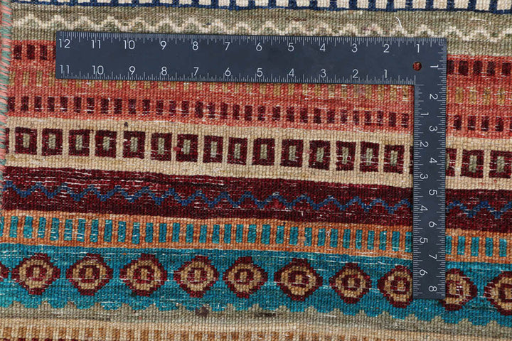 Multi Colored Gabbeh 8'  2" x 11'  6" - No. QA21385