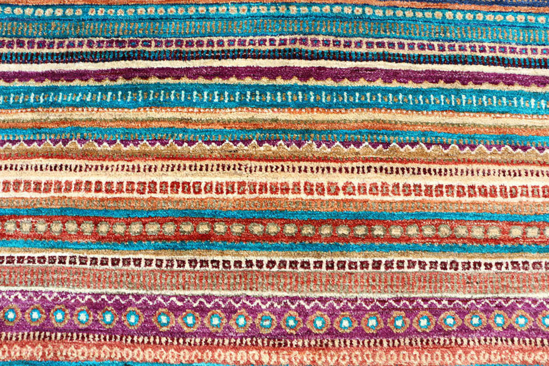 Multi Colored Gabbeh 6'  6" x 10'  3" - No. QA54918