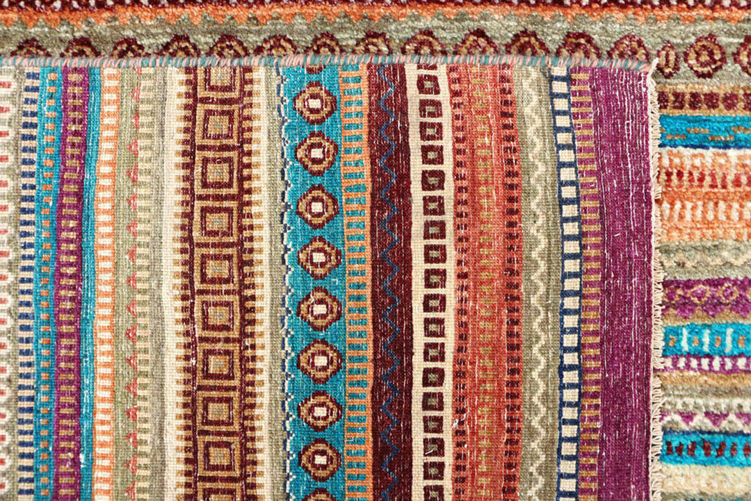 Multi Colored Gabbeh 6'  6" x 10'  3" - No. QA54918