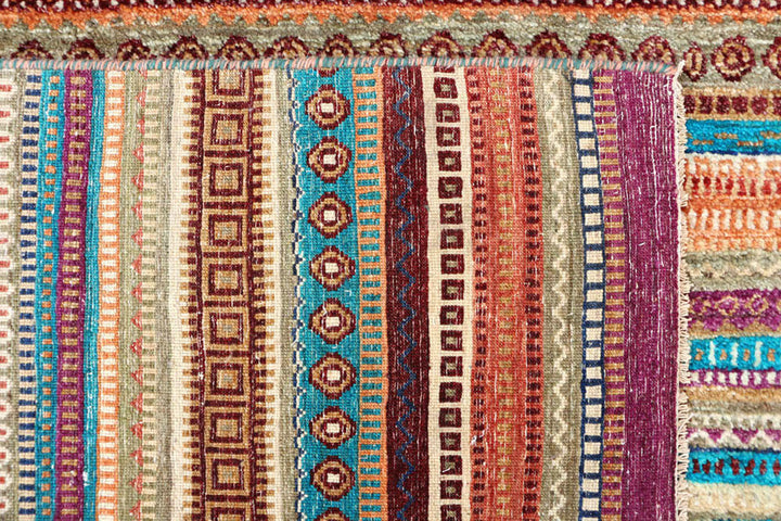 Multi Colored Gabbeh 6'  6" x 10'  3" - No. QA54918