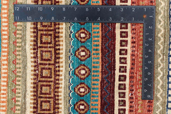 Multi Colored Gabbeh 6'  6" x 10'  3" - No. QA54918