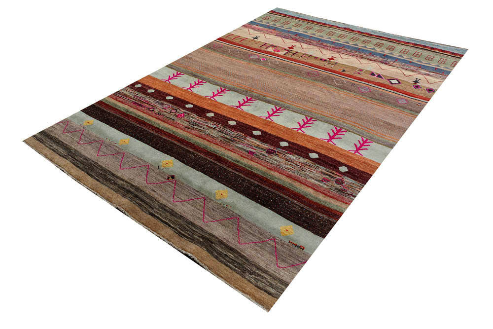 Multi Colored Gabbeh 6' 3 x 9' 5 - No. 48304 - ALRUG Rug Store