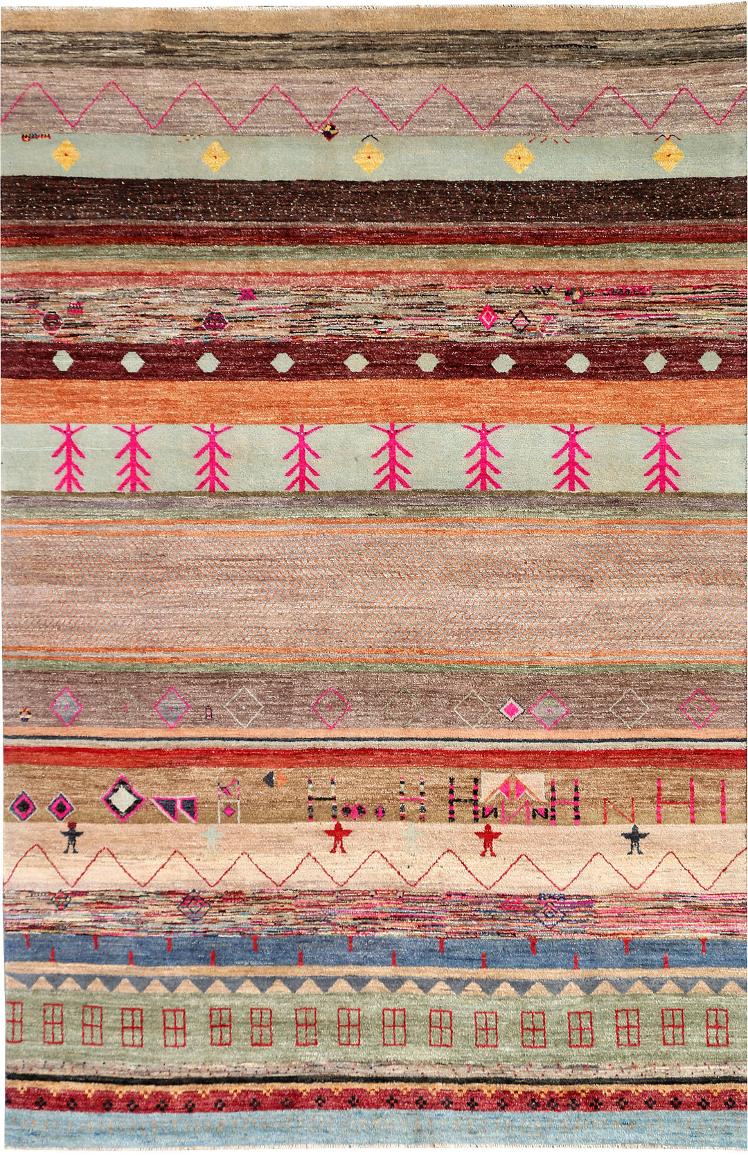 Multi Colored Gabbeh 6' 3 x 9' 5 - No. 48304 - ALRUG Rug Store