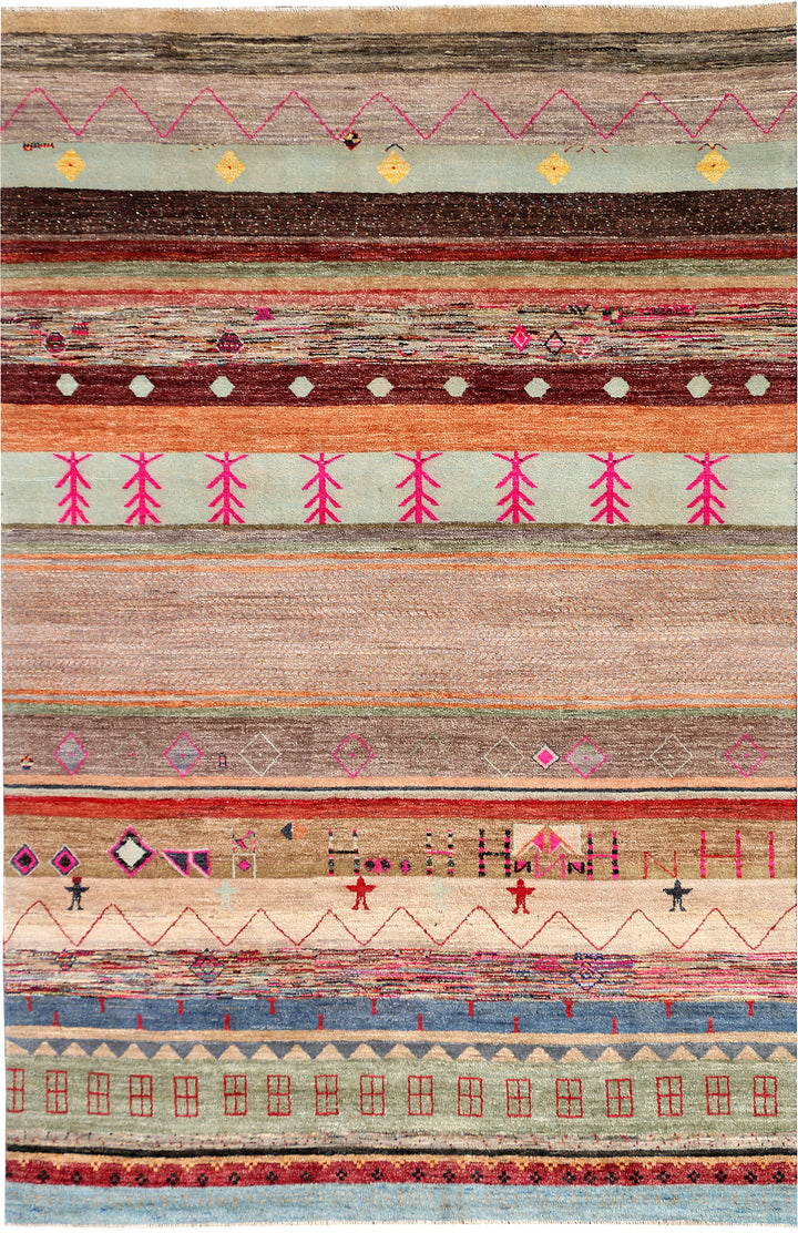 Multi Colored Gabbeh 6' 3 x 9' 5 - No. 48304 - ALRUG Rug Store