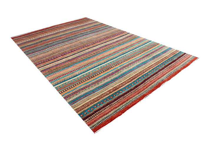 Multi Colored Gabbeh 6'  7" x 10'  1" - No. QA16851
