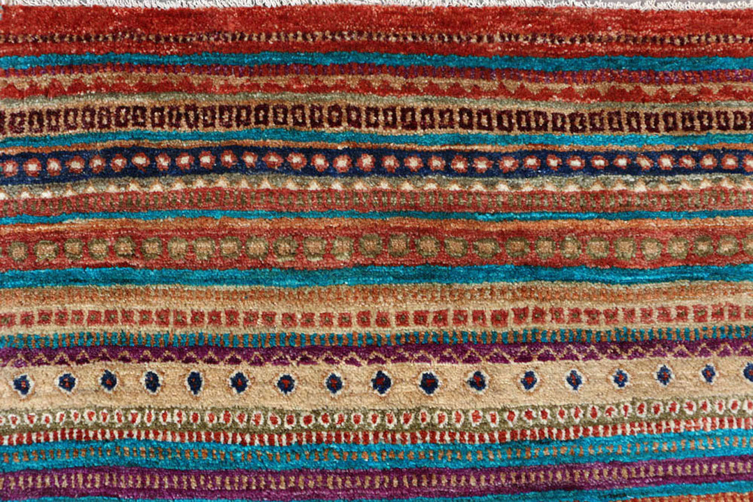 Multi Colored Gabbeh 6'  6" x 10'  6" - No. QA65457