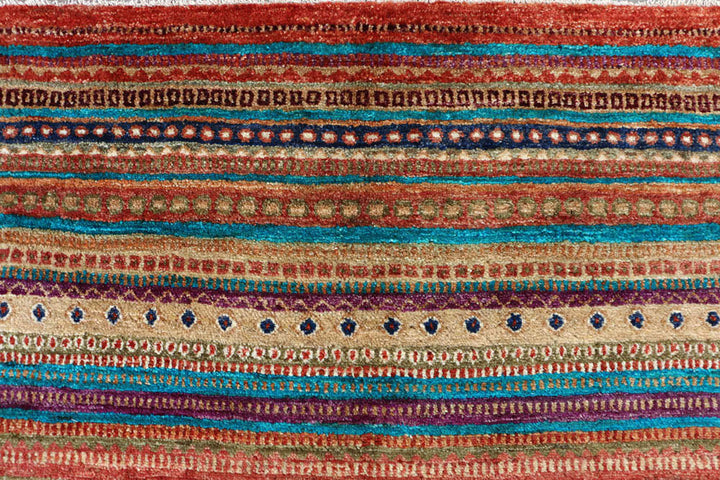Multi Colored Gabbeh 6'  6" x 10'  6" - No. QA65457