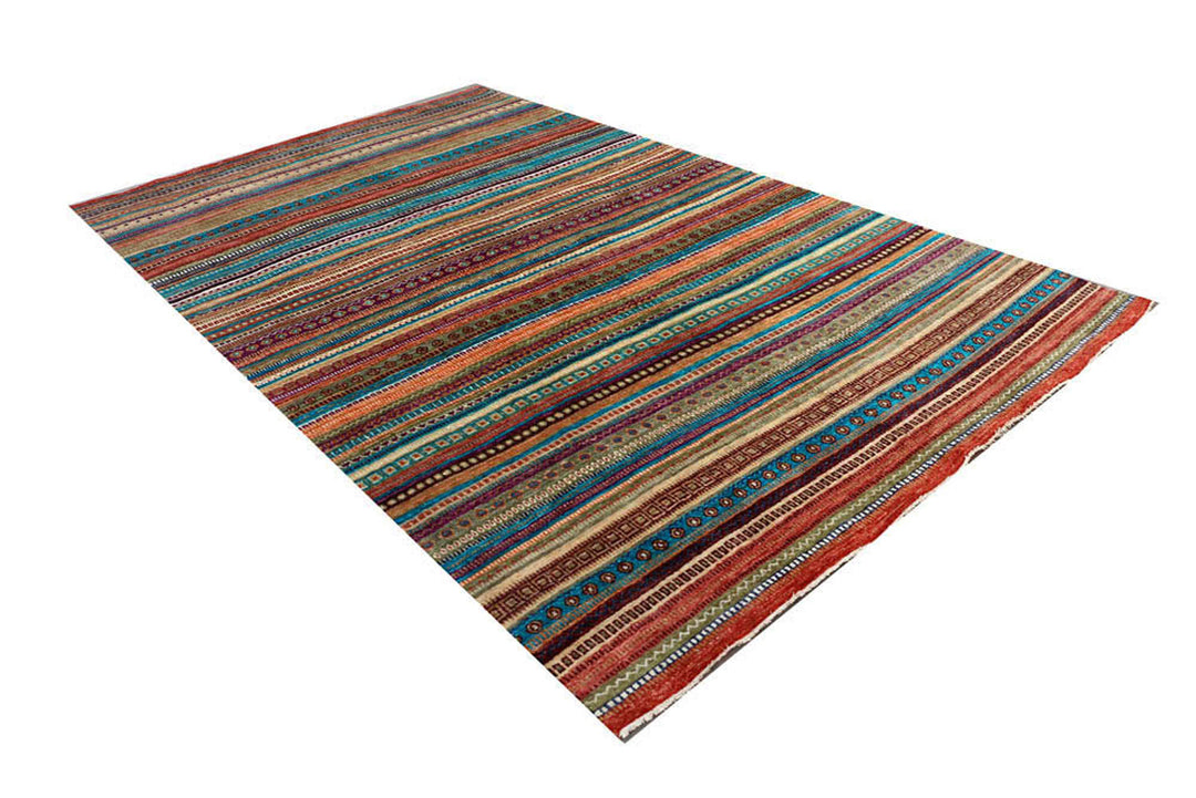 Multi Colored Gabbeh 6'  6" x 10'  6" - No. QA65457