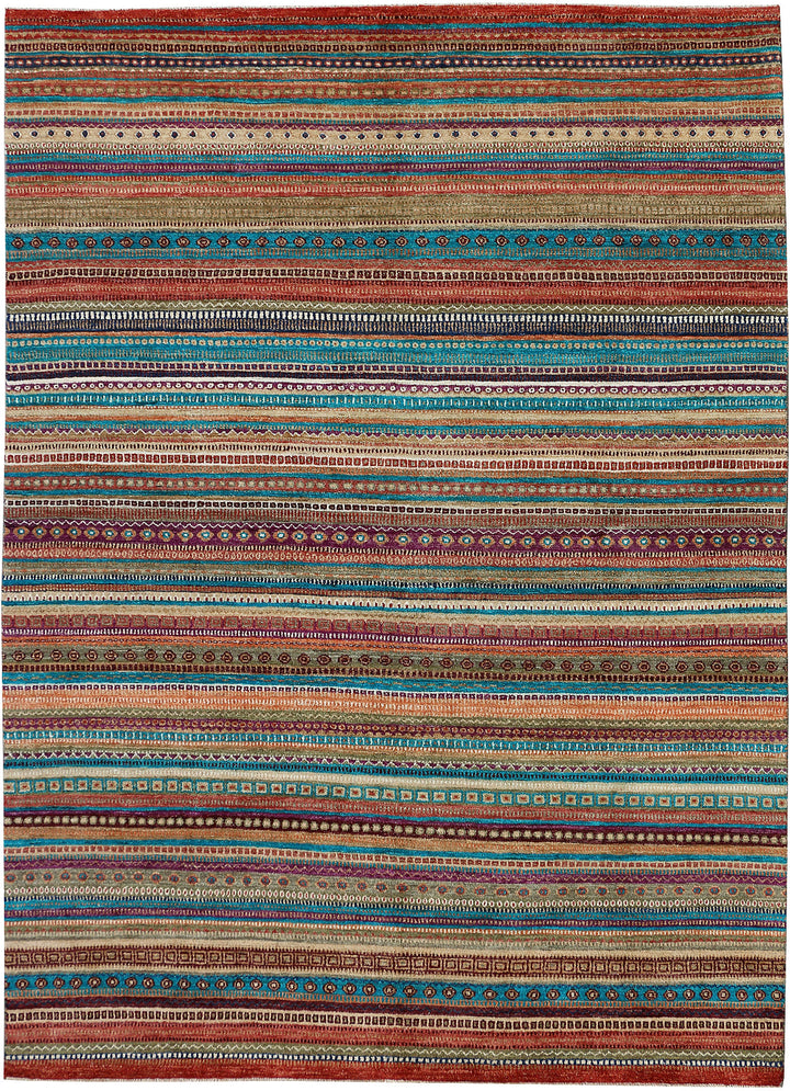 Multi Colored Gabbeh 6'  6" x 10'  6" - No. QA65457