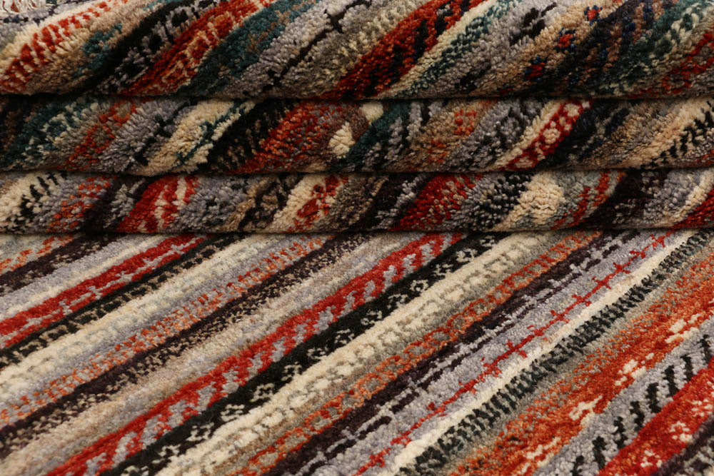 Multi Colored Gabbeh 5' 1 x 6' 9 - No. 48371 - ALRUG Rug Store