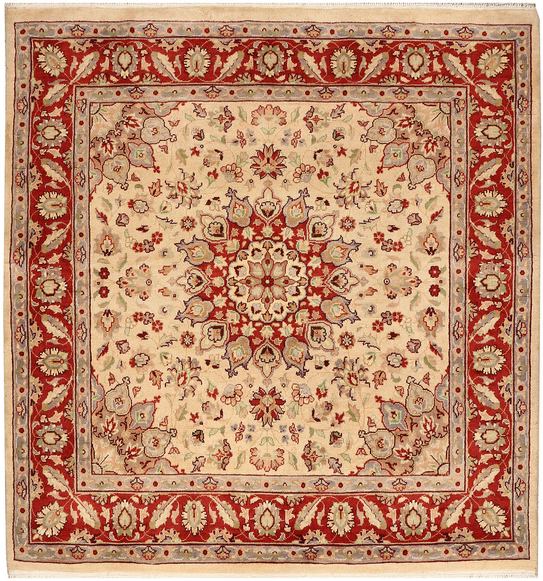 Wheat Kashan 4' 1 x 4' 2 - No. 48405 - ALRUG Rug Store