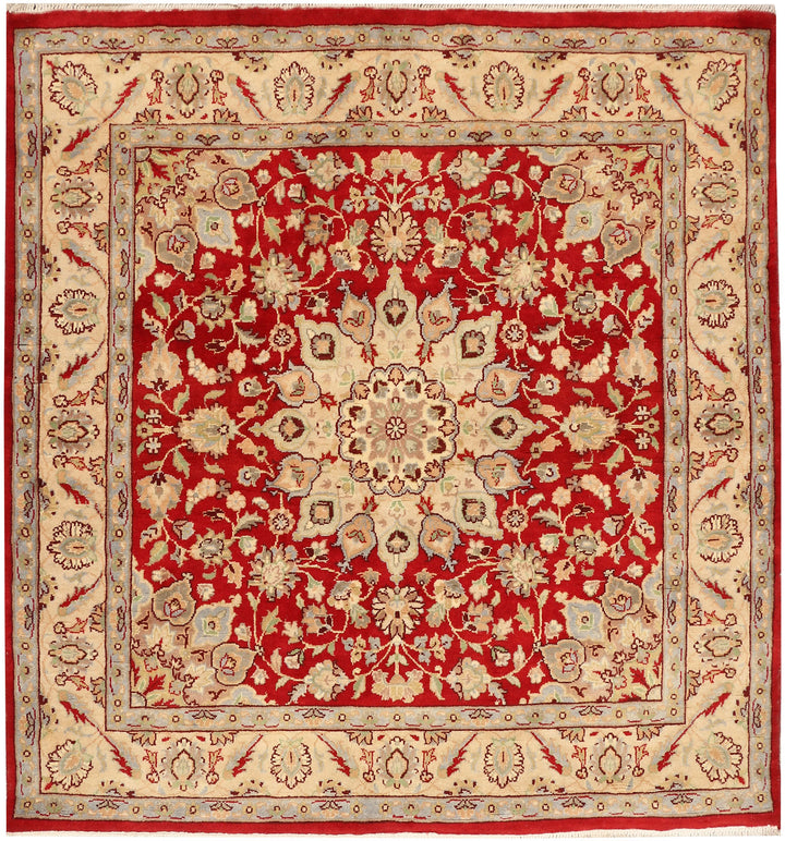 Firebrick Kashan 4' 1 x 4' 2 - No. 48417 - ALRUG Rug Store