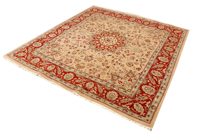 Tan Kashan 6' 8 x 6' 11 - No. 48503 - ALRUG Rug Store