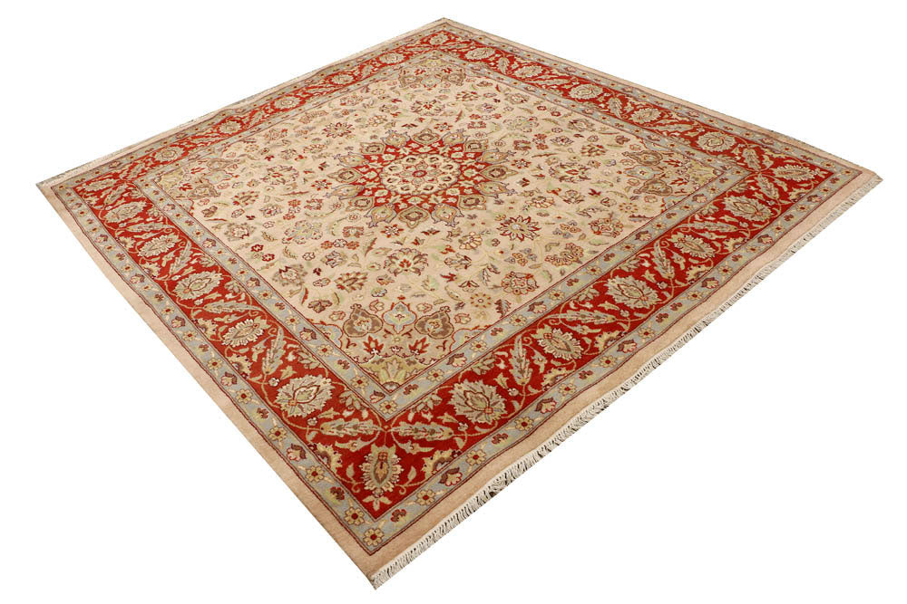 Tan Kashan 6' 8 x 6' 11 - No. 48503 - ALRUG Rug Store