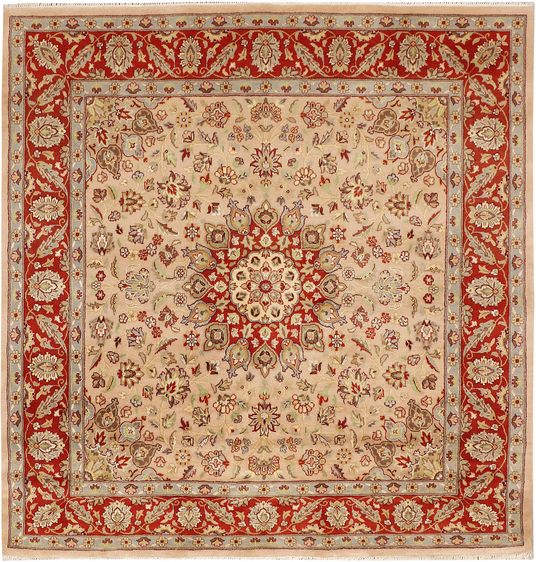 Tan Kashan 6' 8 x 6' 11 - No. 48503 - ALRUG Rug Store