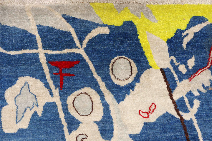 Steel Blue Ikat 6' x 9' 9 - No. 48677 - ALRUG Rug Store