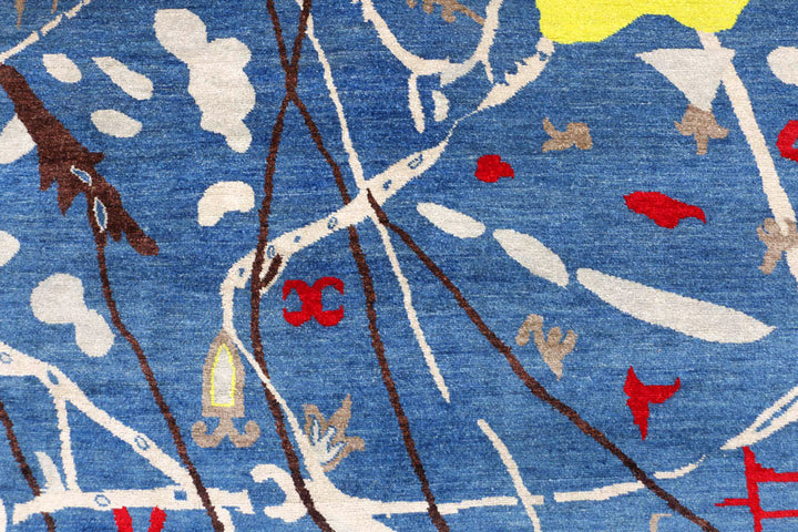 Steel Blue Ikat 6' x 9' 9 - No. 48677 - ALRUG Rug Store