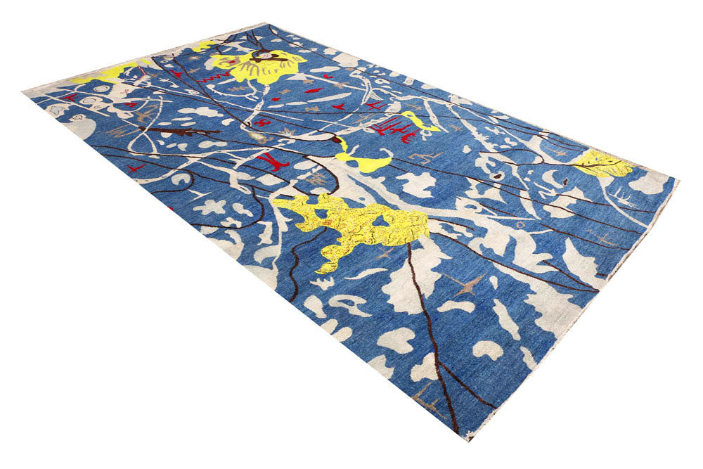 Steel Blue Ikat 6' x 9' 9 - No. 48677 - ALRUG Rug Store