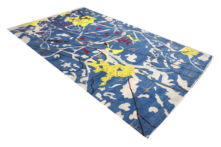 Steel Blue Ikat 6' x 9' 9 - No. 48677 - ALRUG Rug Store