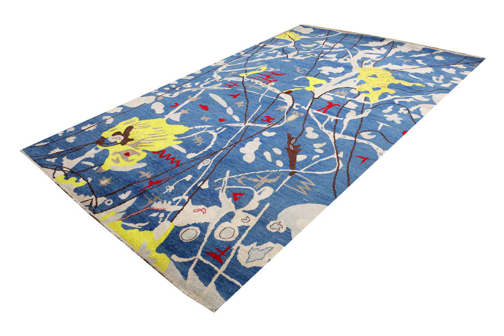 Steel Blue Ikat 6' x 9' 9 - No. 48677 - ALRUG Rug Store