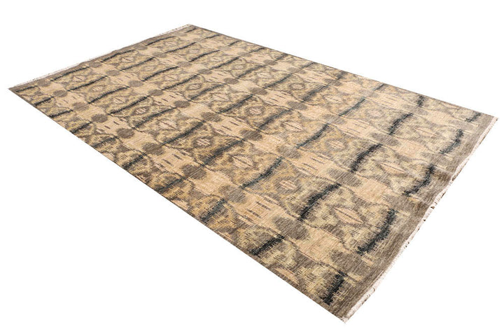 Tan Ikat 6' 4 x 9' 10 - No. 48678 - ALRUG Rug Store