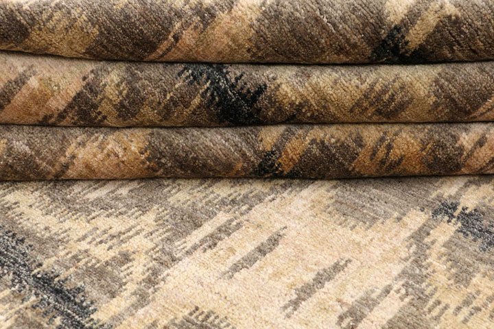 Tan Ikat 6' 4 x 9' 10 - No. 48678 - ALRUG Rug Store