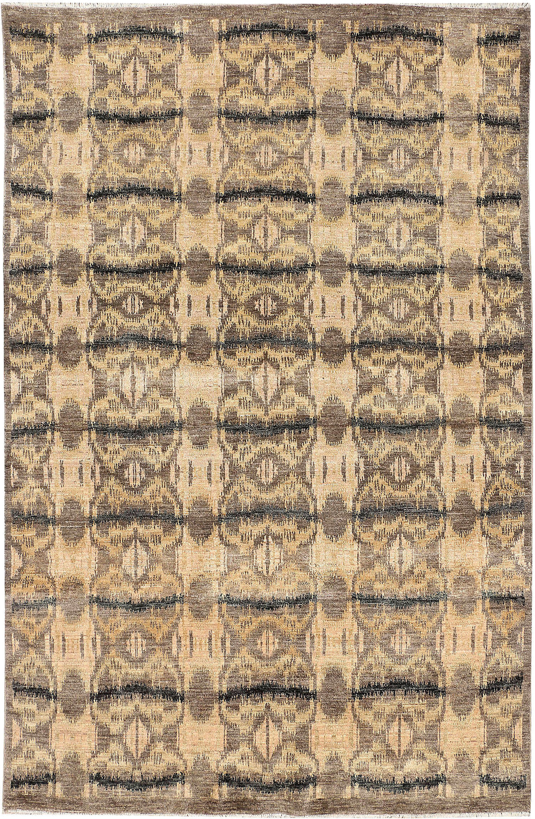 Tan Ikat 6' 4 x 9' 10 - No. 48678 - ALRUG Rug Store