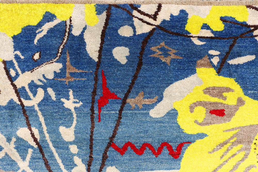 Steel Blue Ikat 6' 4 x 9' 3 - No. 48681 - ALRUG Rug Store