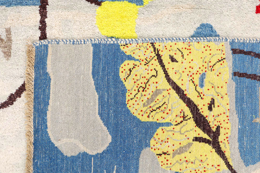 Steel Blue Ikat 6' 4 x 9' 3 - No. 48681 - ALRUG Rug Store