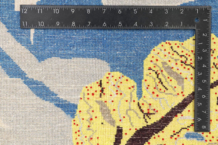 Steel Blue Ikat 6' 4 x 9' 3 - No. 48681 - ALRUG Rug Store