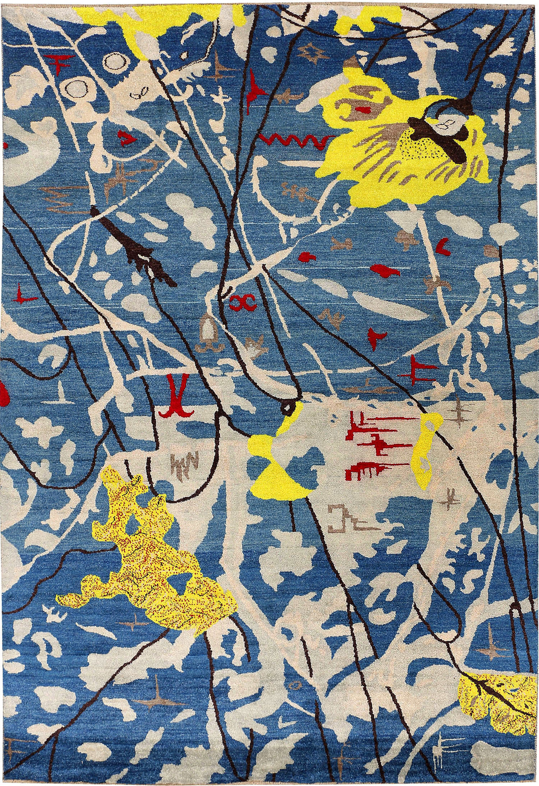 Steel Blue Ikat 6' 4 x 9' 3 - No. 48681 - ALRUG Rug Store