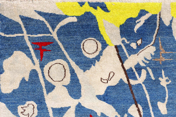 Steel Blue Ikat 6' 3 x 9' 9 - No. 48683 - ALRUG Rug Store