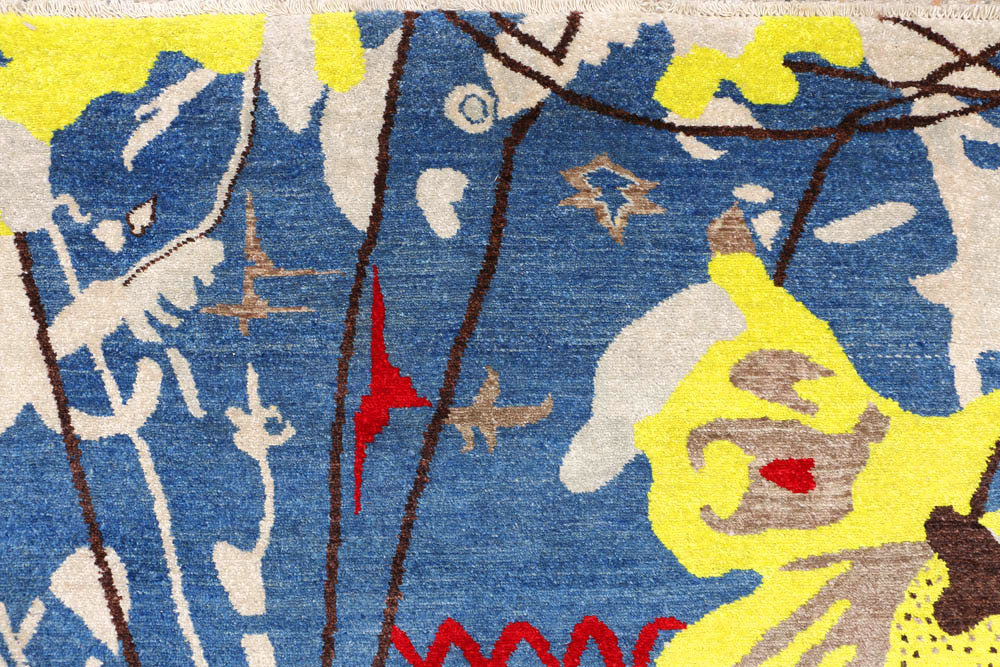 Steel Blue Ikat 6' 3 x 9' 9 - No. 48683 - ALRUG Rug Store