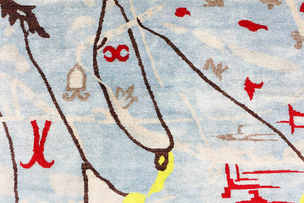 Steel Blue Ikat 6' 3 x 9' 9 - No. 48683 - ALRUG Rug Store