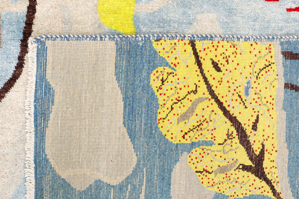 Steel Blue Ikat 6' 3 x 9' 9 - No. 48683 - ALRUG Rug Store